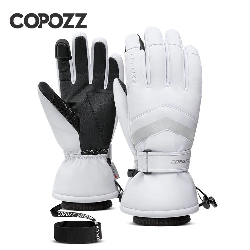 COPOZZ New Winter Men Women Ski Gloves Windproof Warm Waterproof Touch-Screen Non-slip Snowboard Snowmobile Thicken Skiing Glove