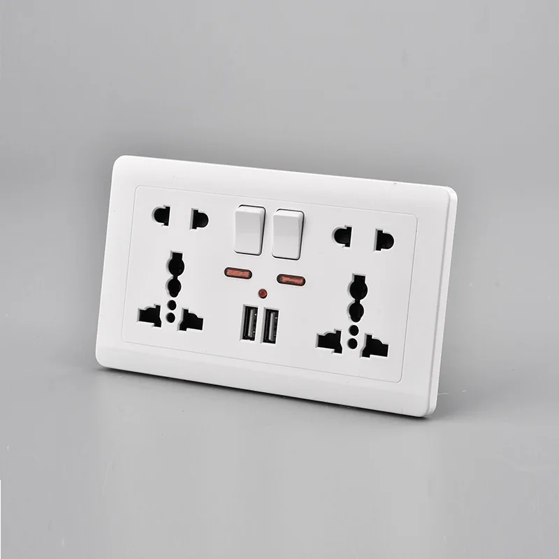 Depoguye UK standaard USB stopcontact, USB-stekker universeel 5-gaats stopcontact, 220v naar usb Type-c telefoonoplaadaansluiting 146 mm * 86 mm