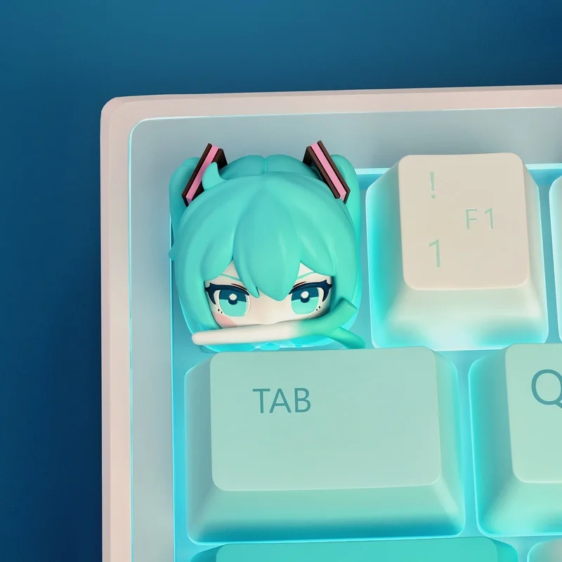 2025 Miku Cute Keycap Fufu Vocaloid Keycap Cartoon Resin Keycap Personality Stereo Keycap Esc Mechanical Keyboard Accessories