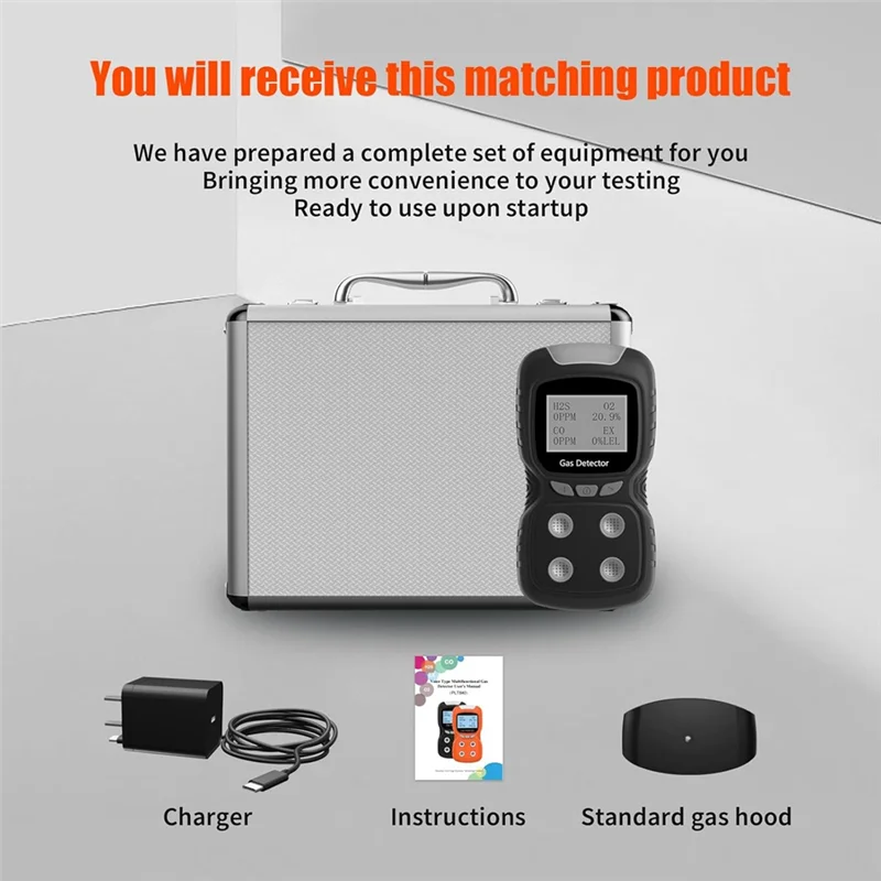 

【Покупайте сейчас】4-газовый монитор, 4 детектора газа для H2S, CO, LEL и O2, высокоточный чип сбора АЦП и 32-битный нано-процессор