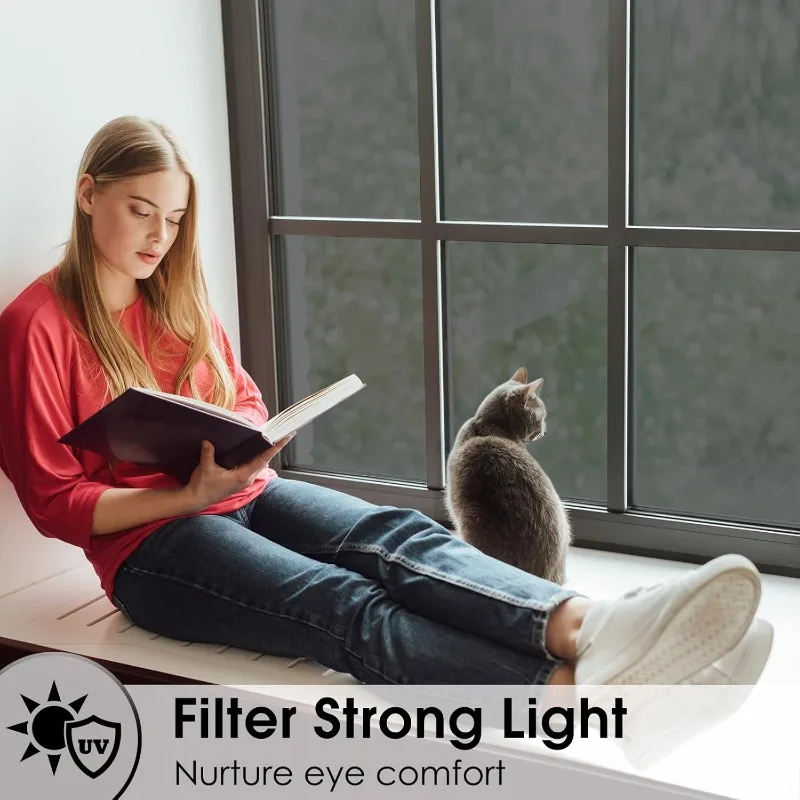 Window Privacy Film Daytime One Way Mirror Tint UV Heat Control Static Cling See Out Not in Glass Door Covering Tinting Film