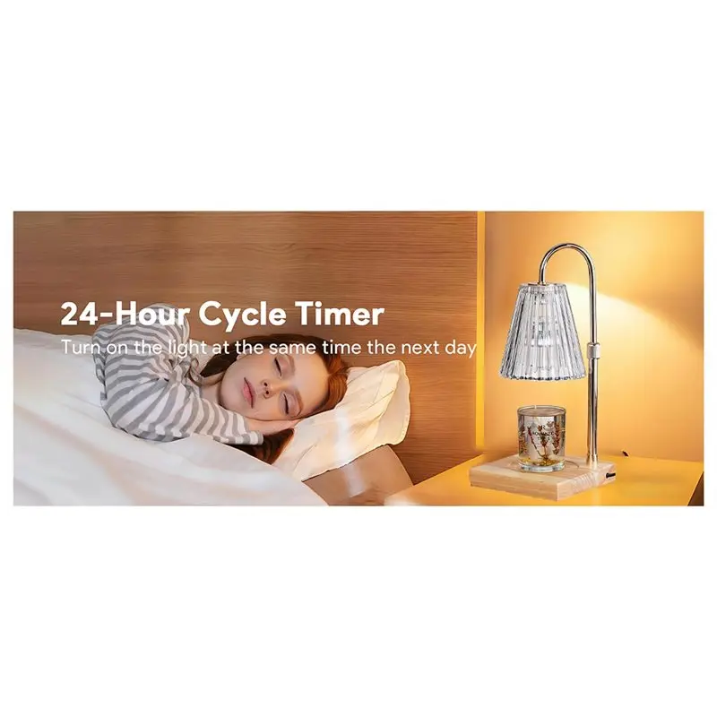 A63K-Wax Melting Warmer Candle Warmer Lamp With Timer, Dimmable Adjustable Height For Home Decor, Birthday Gift(US) US Plug