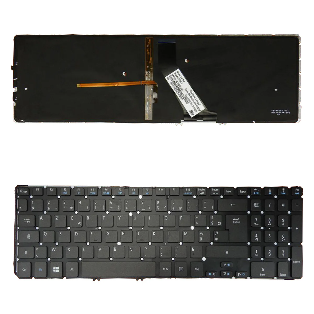 Siakoocty new Laptop French keyboard for Acer M5-581 M5-581G M5-581T M5-581TG V5-571 keyboard replacement black with backlit