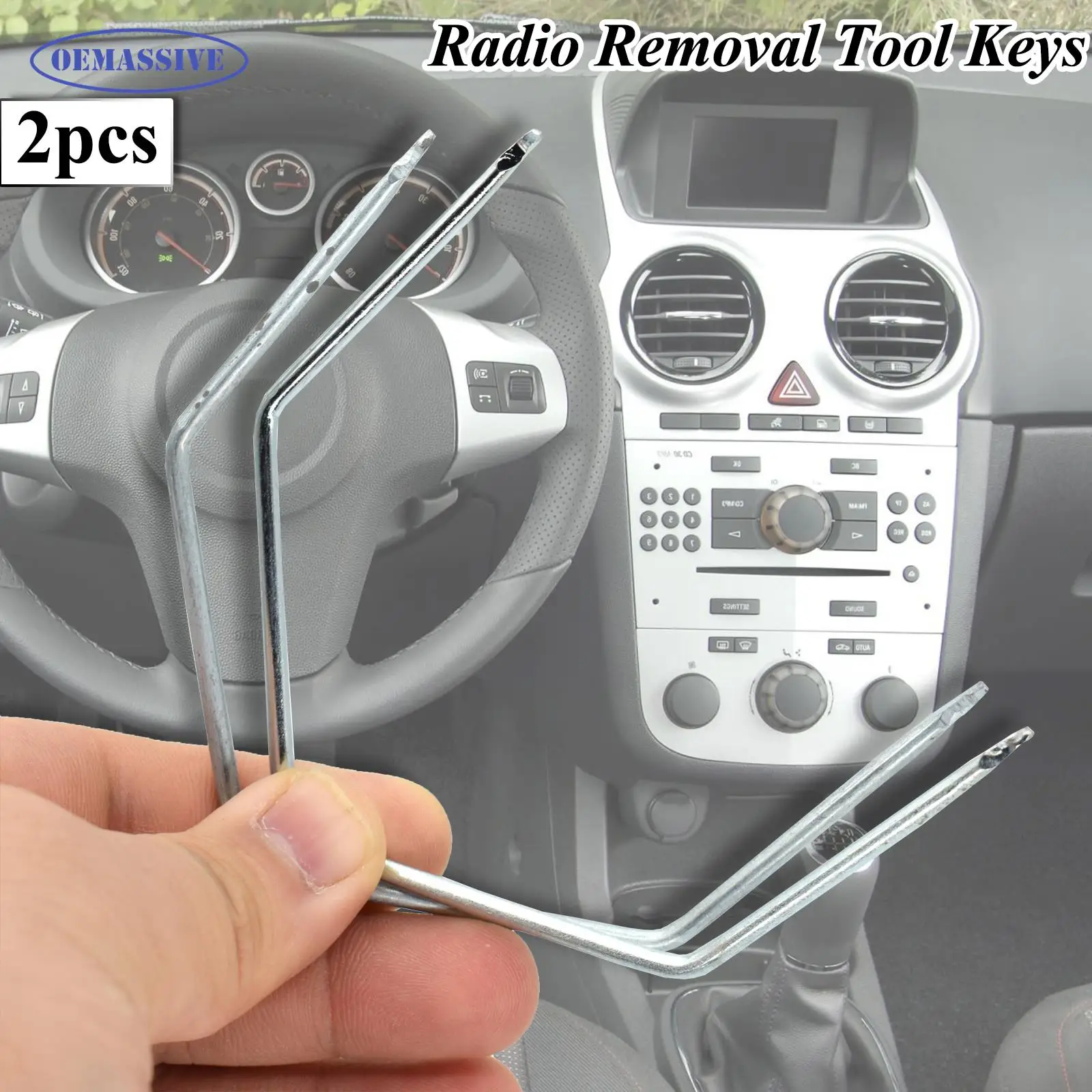 2x Radio Stereo Removal Extractor Key Release Pin Head Unit Audio Install Tool For Vauxhall Opel Signum Chevrolet Holden Vectra