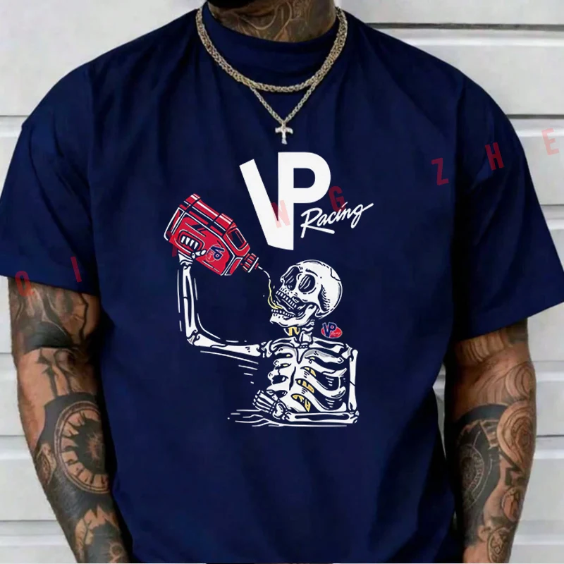 Men's And Women's T-shirt Summer New Moto Cotton Tee VP Racing Skeleton Short-sleeved Spring Autumn Top