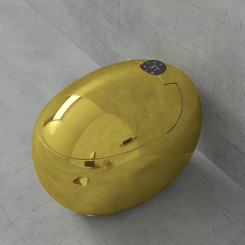 골드 컬러 세라믹 일체형 비데 전자 스마트 변기 자동 스마트 변기 세트 호텔용