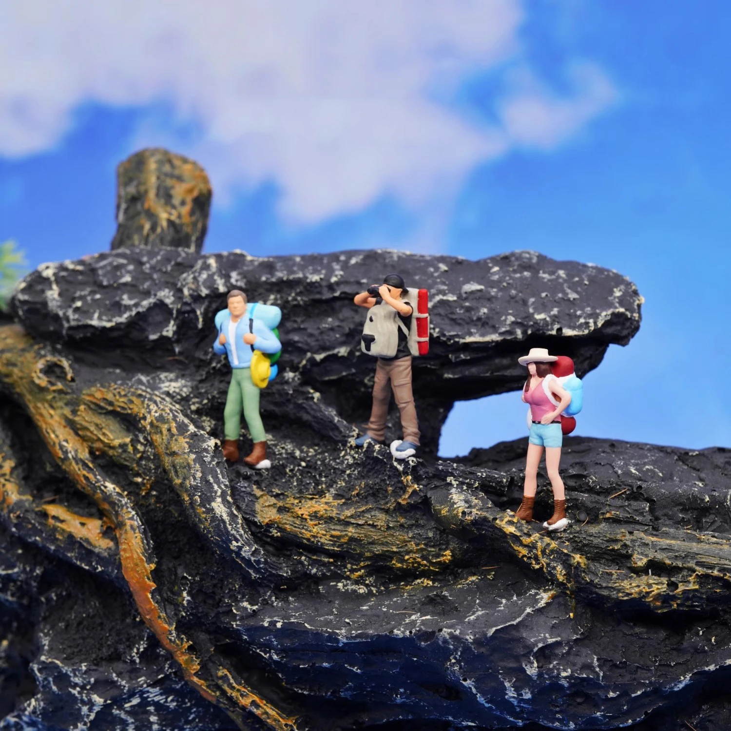 Diorama 1/64 Minifigures Figure Model Resin Backpackers Miniature Scene Collocation Craft Toys 1/87 Minifiguras Action Figure