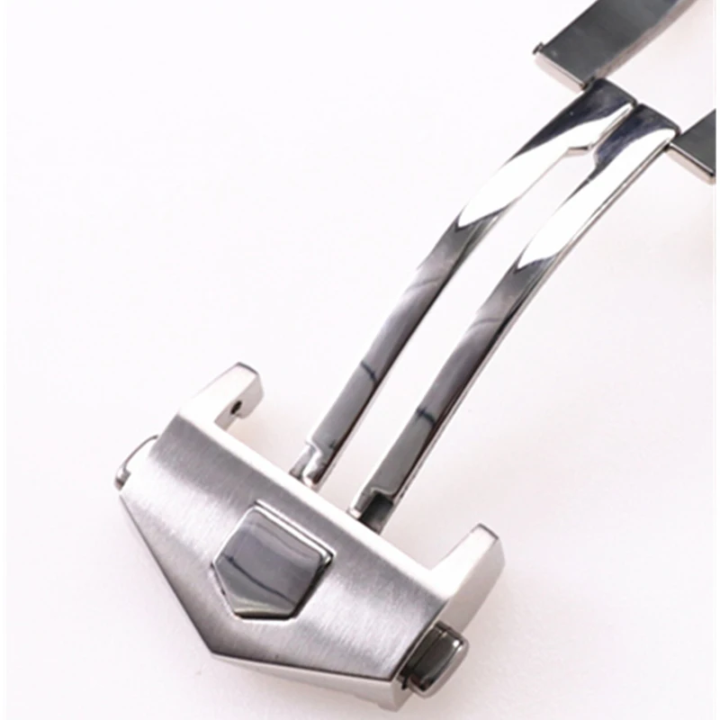 18 مللي متر 20 مللي متر مشبك ساعة ل تاغ هوير متصل وحدات كاليرا حزام الفولاذ المقاوم للصدأ للطي المشبك زر مزدوج حزام الساعات