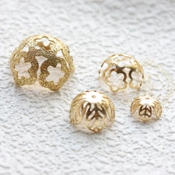 DIY Supply-Solid Raw Brass Finding Bead Caps - Varies Sizes and Styles (4872C)
