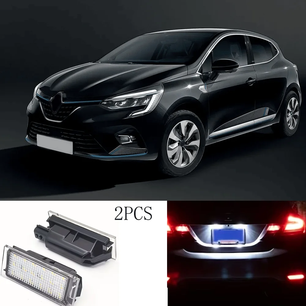 

2pcs LED License Plate Lights, 18 Bulbs, 6500k Light, Fits Renault Clic Laguna Espa Megane, Car Lighting Accessories