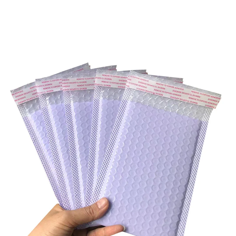 15 Sizes Business Bubble Bag Light Purple Plastic Film Bubble Envelope Shockproof Packing Bubble Mailers Gift Courier Bag 50Pcs