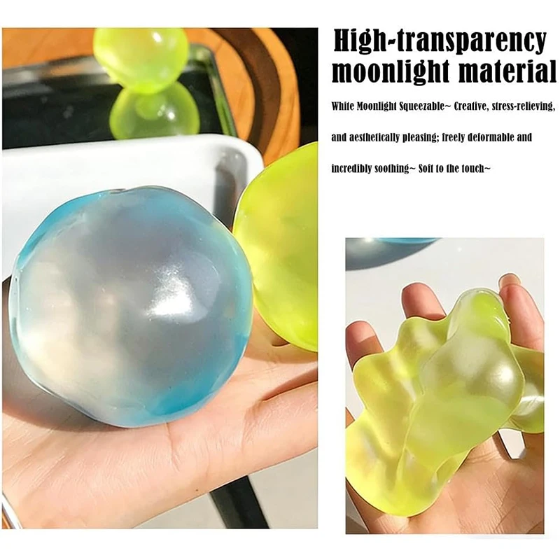 Quetschbarer Kokosnussöl-Stressball Fidget-Spielzeug Handgefertigt Transparent Plastisch Quetschspielzeug Lustiges Anti-Stress Sensorisches Spielzeug für Erwachsene – Detail 7