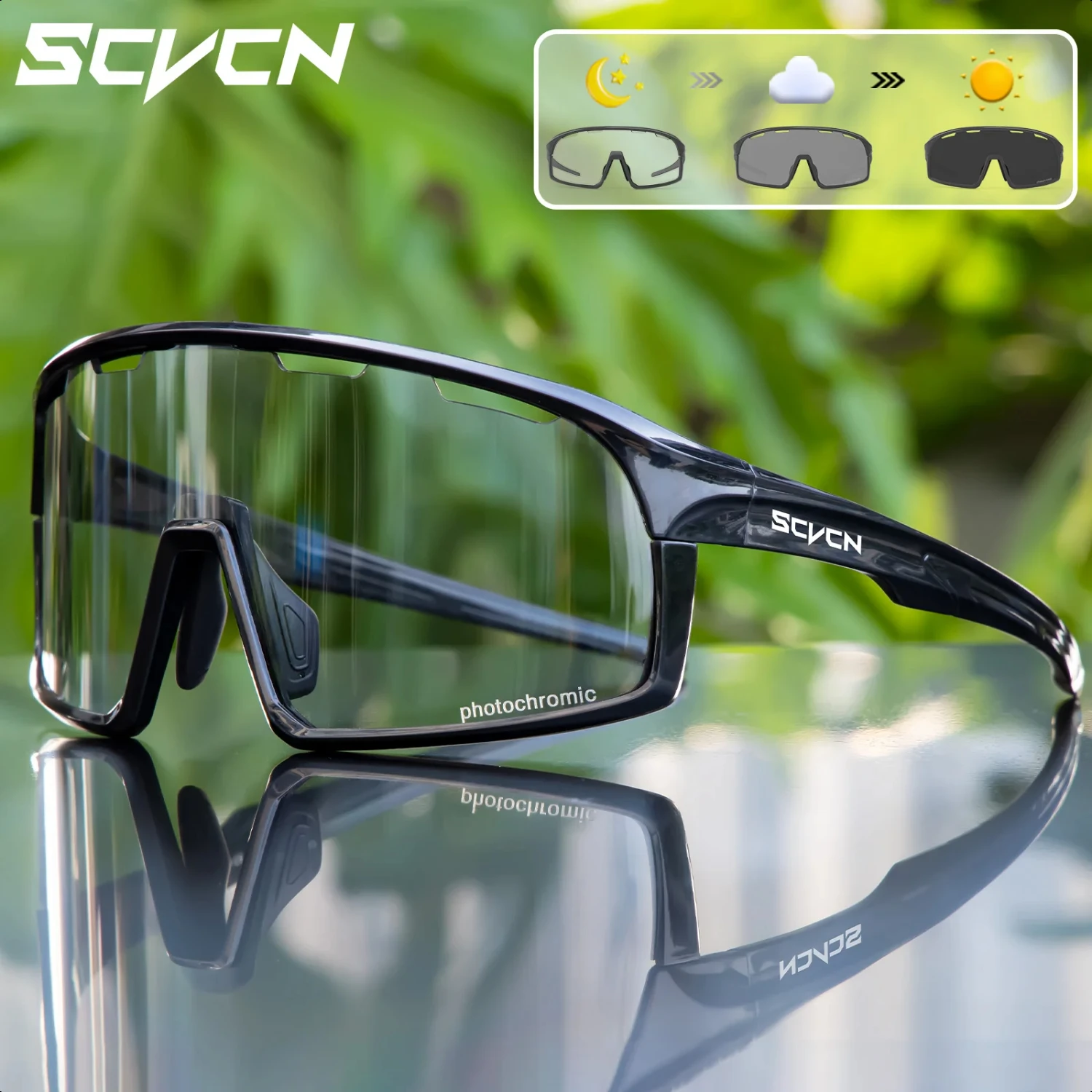 

Photochromic Cycling Sunglasses Cycling Glasses UV400 Bicycle Eyewear Sports MTB Outdoor Bike Goggles Sunglasses Eyepieces