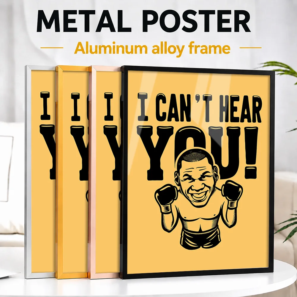 Boxing Humor Framed Metal Poster Personalized Photo Motivational Training Style Wall Art For Game Room Thoughtful Fighter Gift