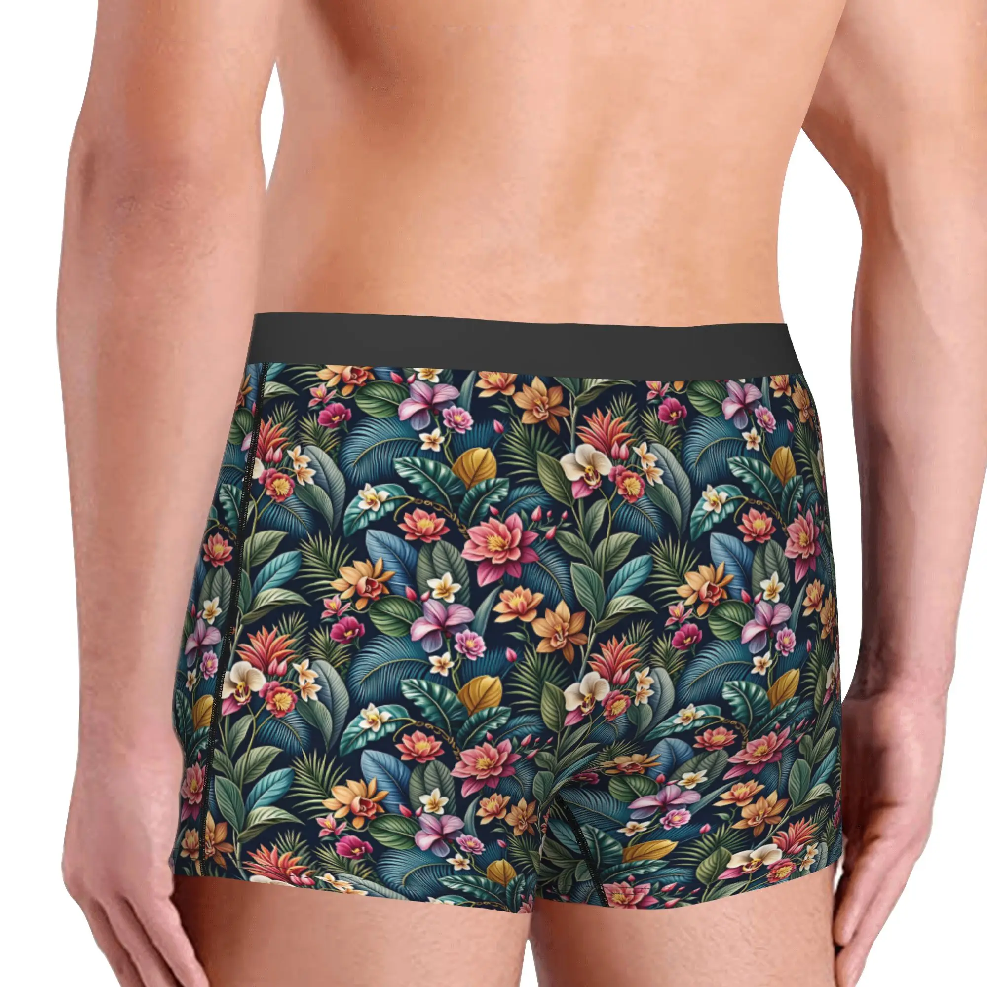 Fashion Trend 3D Flowers Underwear Male Print Luxury High 3D Floral Boxer Briefs Shorts Panties Soft Underpants