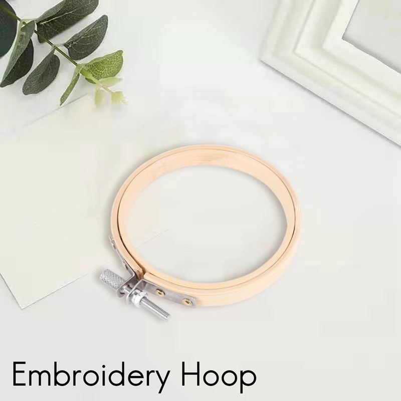 20 قطعة 3 بوصة الخيزران التطريز الأطواق دائرة خشبية مستديرة هوب حلقة مستديرة للخياطة الفنية اليدوية-A51M #4