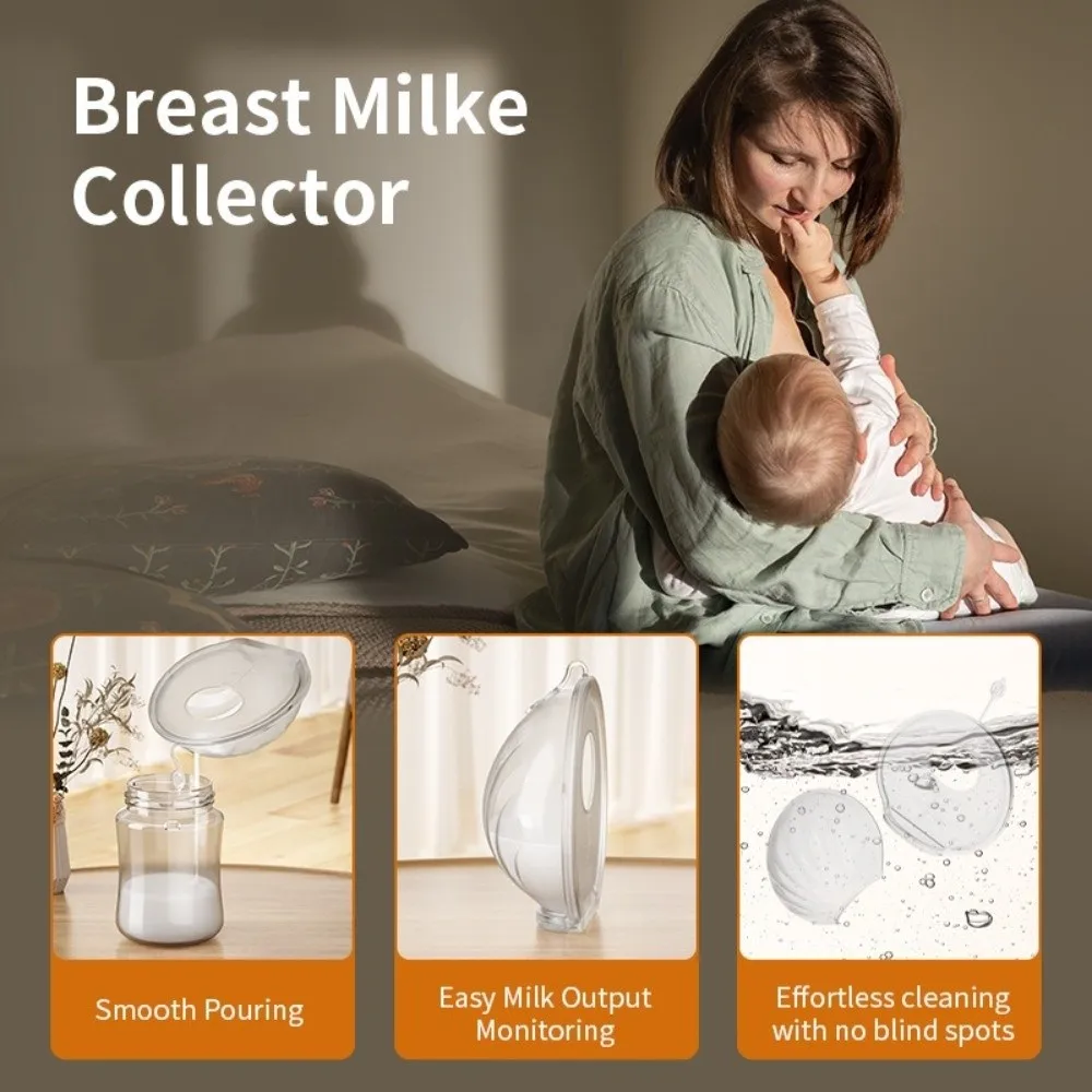 

Soft Silicone Breast Milk Collector Reusable Portable Wearable Milking Device Leakproof HandsFree Reusable Breast Protectors