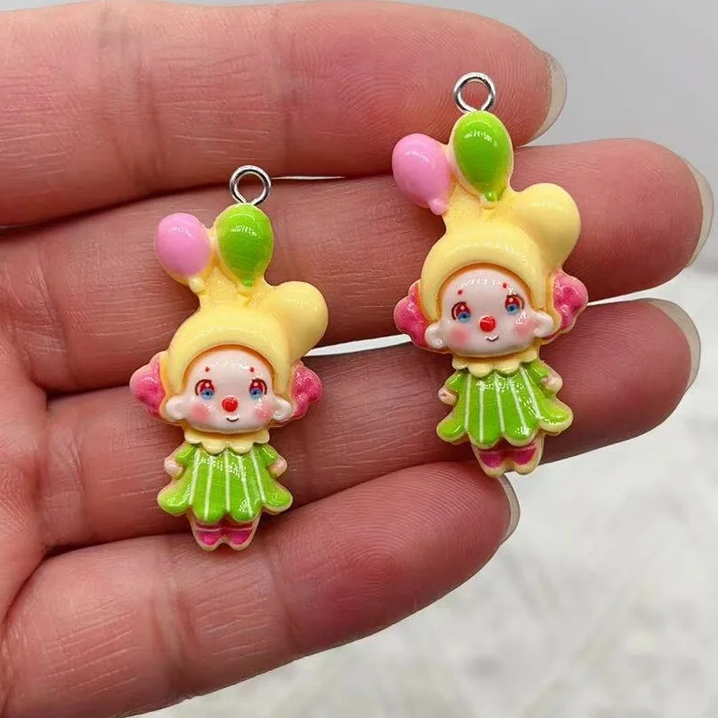 10Pcs Cartoon Resin Cute Balloon Girl Style Earrings Pendant Scrapbook Craft Diy Miniature Decorations