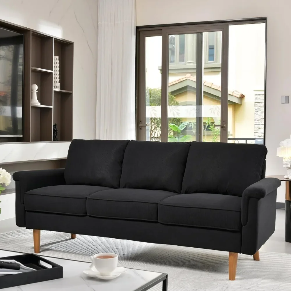 

Modern Corduroy Couch with Cloud Cushion,Comfy 3 Seater Sofa with Deep Seat,Comfortable Small Sofas for Small Space Living Room