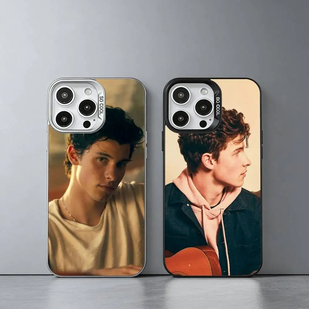 

S-Singer S-Shawn Mendes Phone Case For iPhone 17,16,15,14,13,12,11 Plus,Pro Max,XS,Colored silver phone case