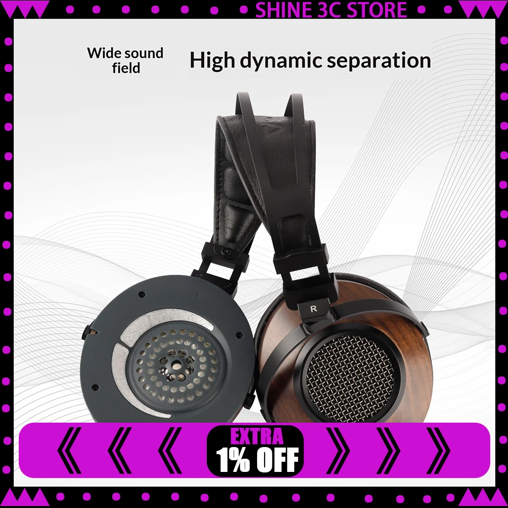 SIVGA SV023 Open Back Dynamic Driver HiFi Wired Over-Ear Headphones Walnut Wood 300 Ohm 4.4mm Audiophile Headset For Gifts