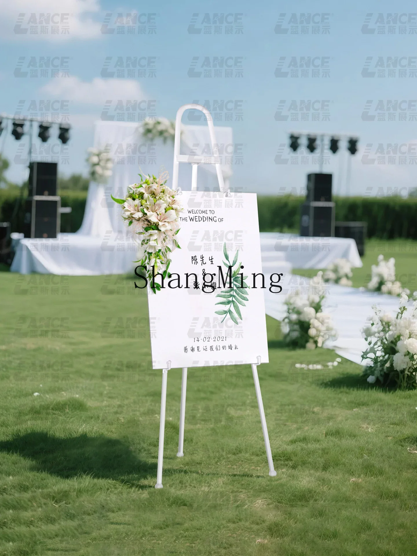 

ZYY wrought iron art exhibition display stand high-end easel wedding photo advertising photo frame stand vertical floor bracket