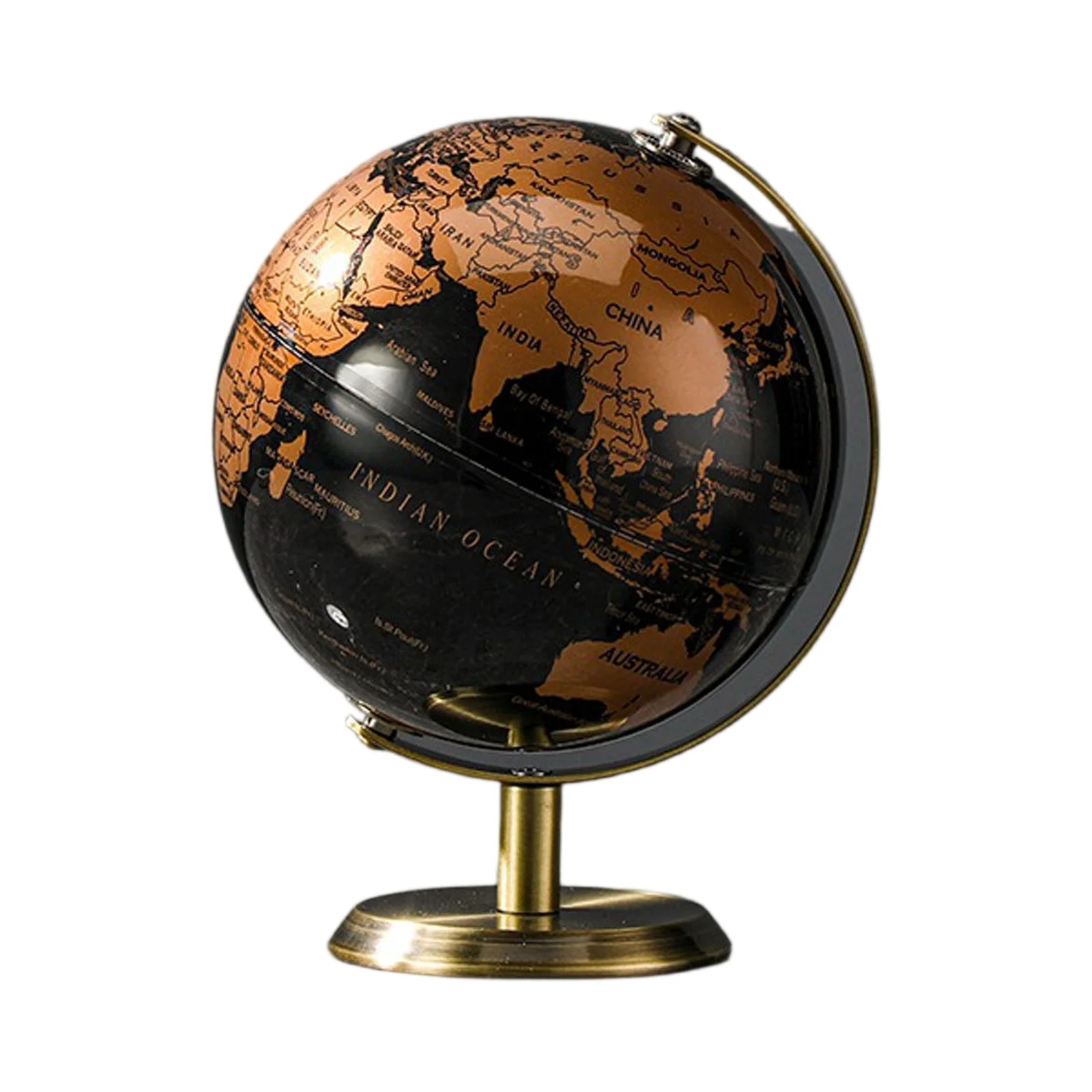 

Vintage 14cm Small Globe Home Decor Black Bronze Tabletop Ornament Office Stylish Accent Wine Cabinet Decorative Display