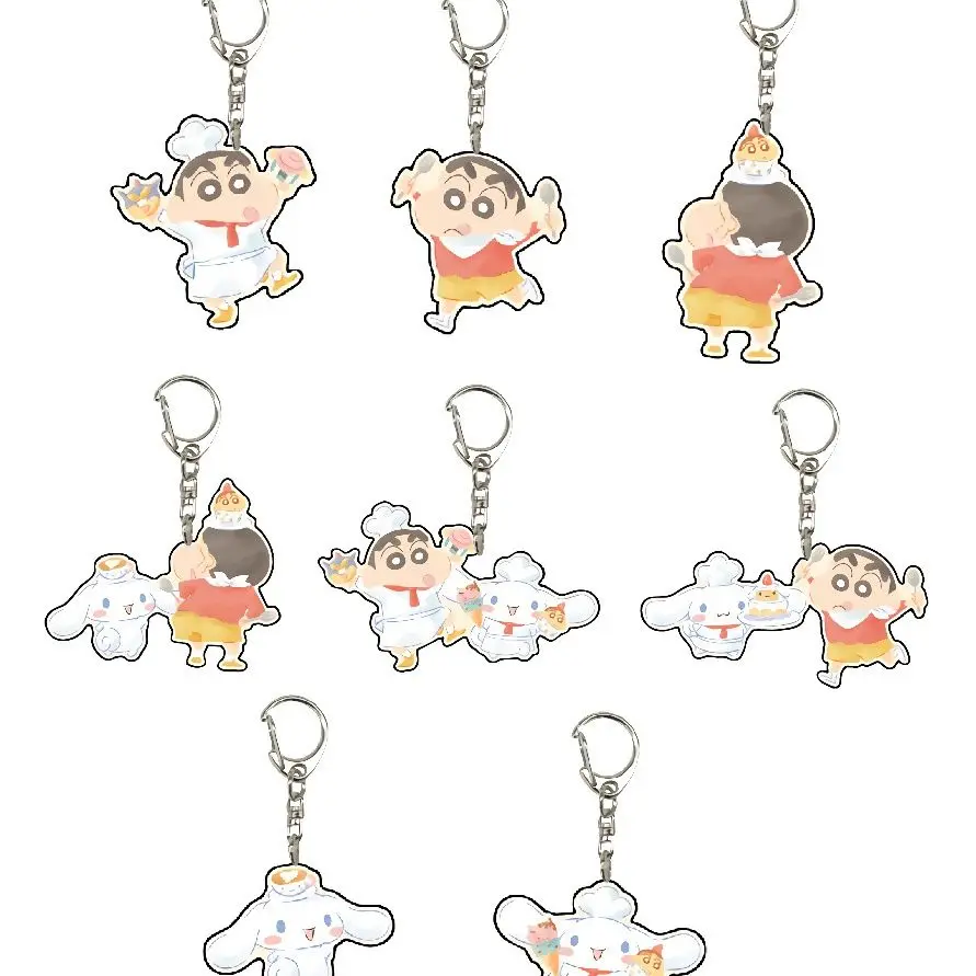 

Crayon Shin-chan Acrylic Keychain Cinnamoroll Anime Peripherals Cute Cartoon Versatile Pendant Delicate Decoration