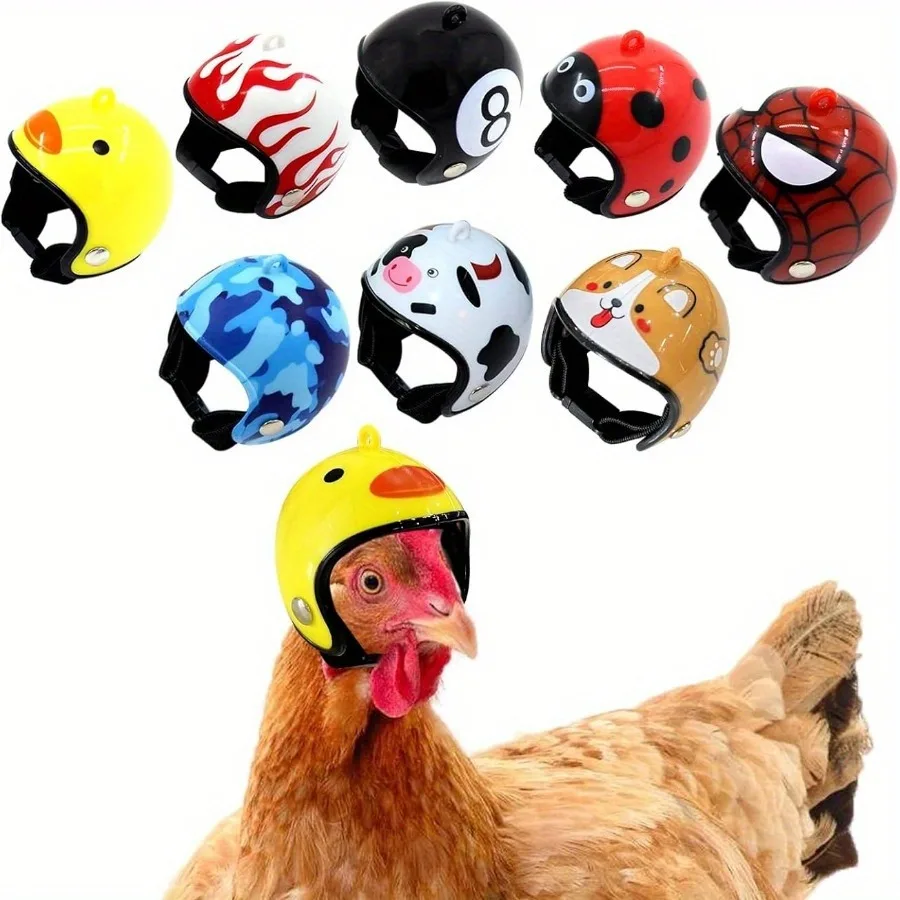 خوذة دجاج مرنة قابلة للتعديل - قبعة طيور آمنة، أزياء الحيوانات الأليفة للدجاج/الببغاء/الببغاء والدجاج الصغير للحيوانات الأليفة