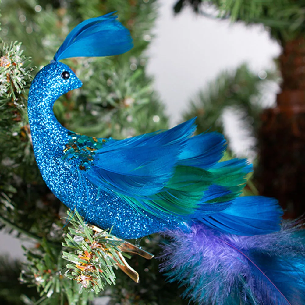 Feathered Christmas Decor Artificial Peacock Feather Whimsy Home Decor Secure Decorating Small Feather On Head For Home Decor