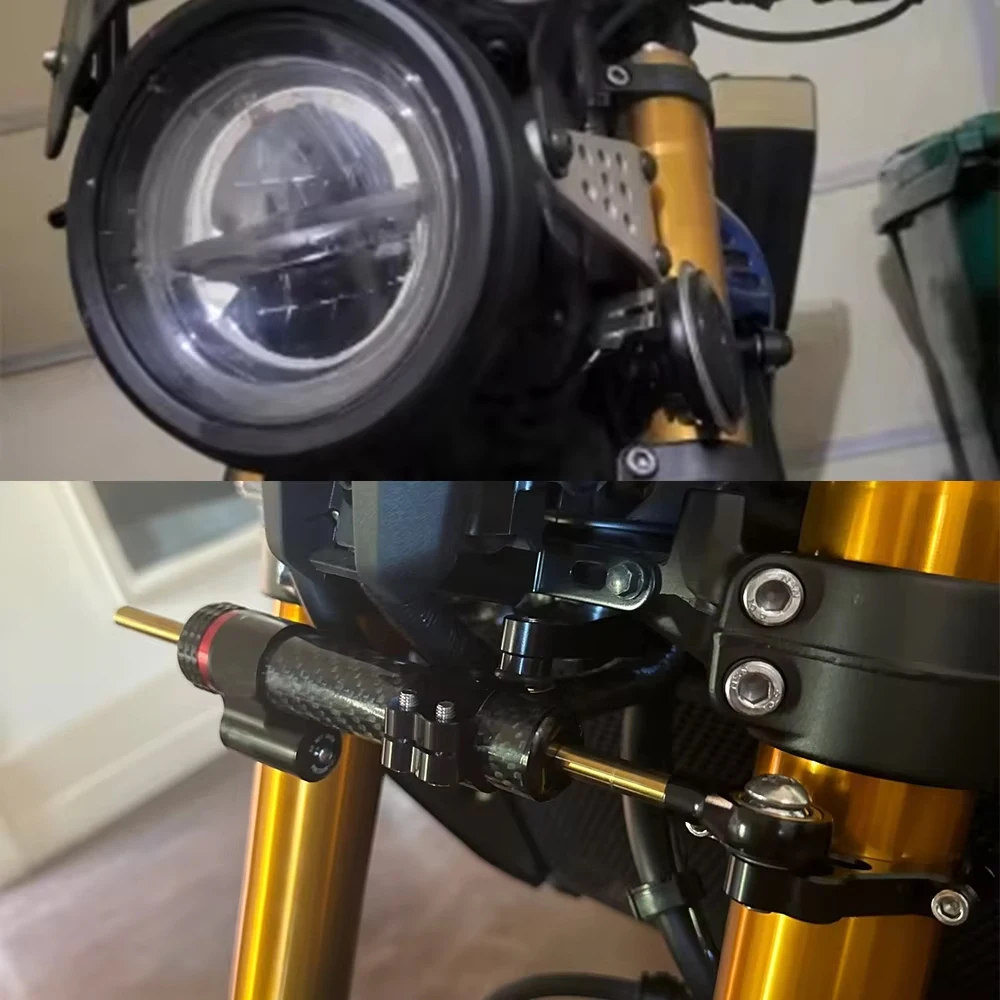 Peredam kemudi sepeda motor, penstabil braket peredam kemudi sepeda motor, dukungan untuk Yamaha XSR900 XSR 900 2022 2023 kecepatan Wobble, Aksesoris keamanan