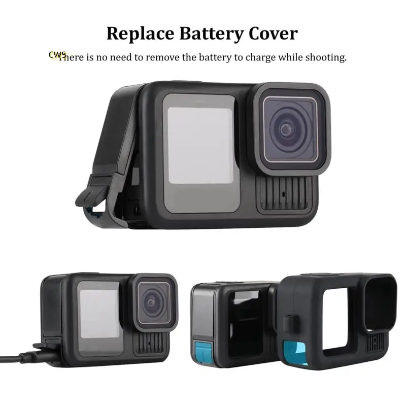 Силиконовый чехол для Gopro Hero 13, черные аксессуары, боковая крышка аккумулятора, защитные пленки для экрана, крышки объектива и ремешок