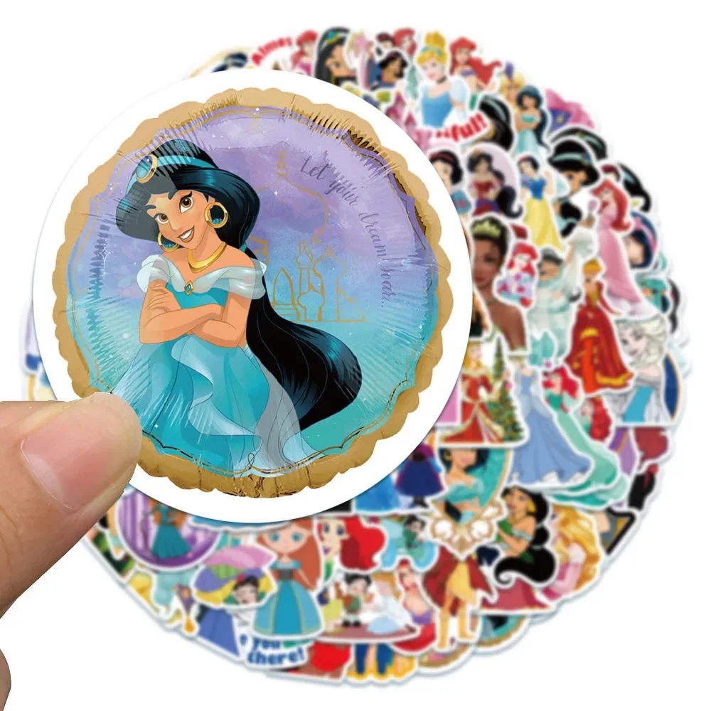 10/30/50/100pcs Disney Cute Anime Mix Princess Stickers Aesthetic Cartoon Decals Graffiti DIY Notebook Diary Fridge Sticker Toy