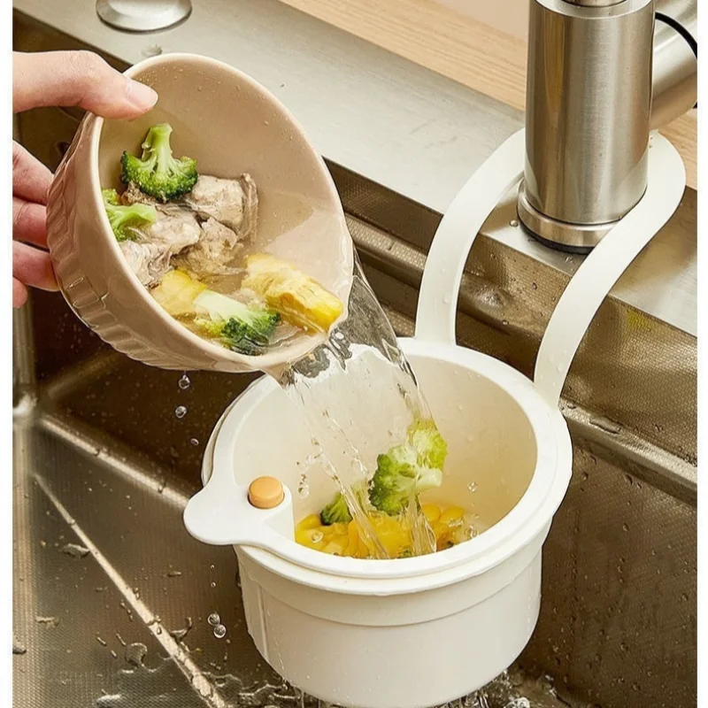 Creative Sink Hanging Strainer Basket Openable Bottom Cover Detachable Kitchen Garbage Filter Multifunctional Quickly Drain
