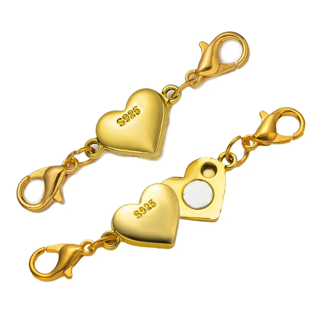 5pcs לב שרשרת מגנטי אבזמים מארזים תכשיטי extender ממיר עוזר עבור צמידים שרשראות