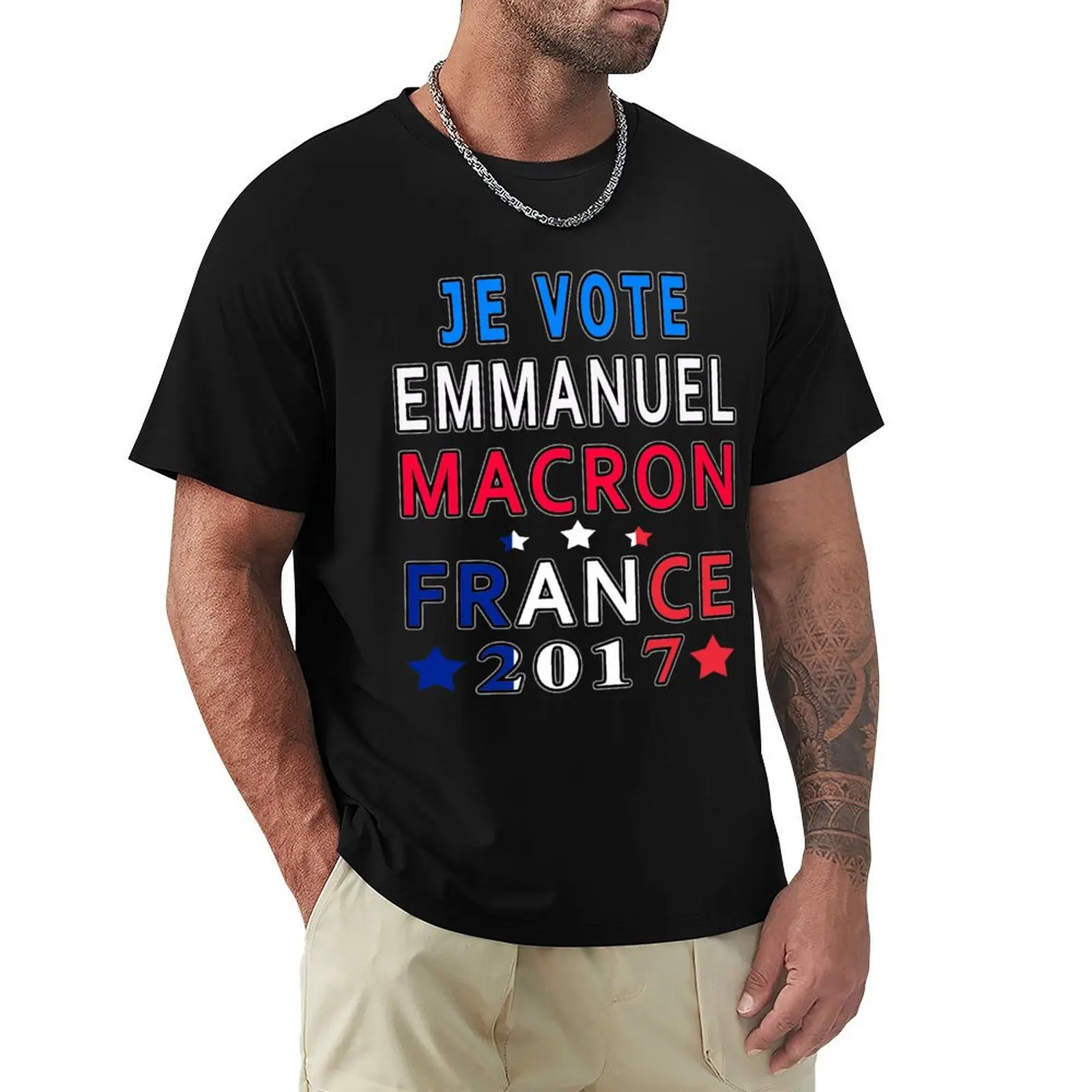 

Je Vote Emmanuel Macron T-Shirt summer shirt graphic tee shirt mens t shirt