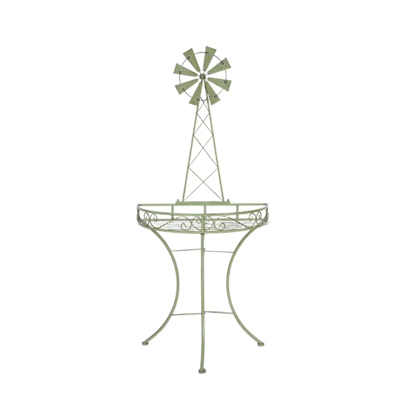 

iron rotating windmill, semi-round flower stand, courtyard outdoor clematis, vine climbing frame, balcony garden shelf