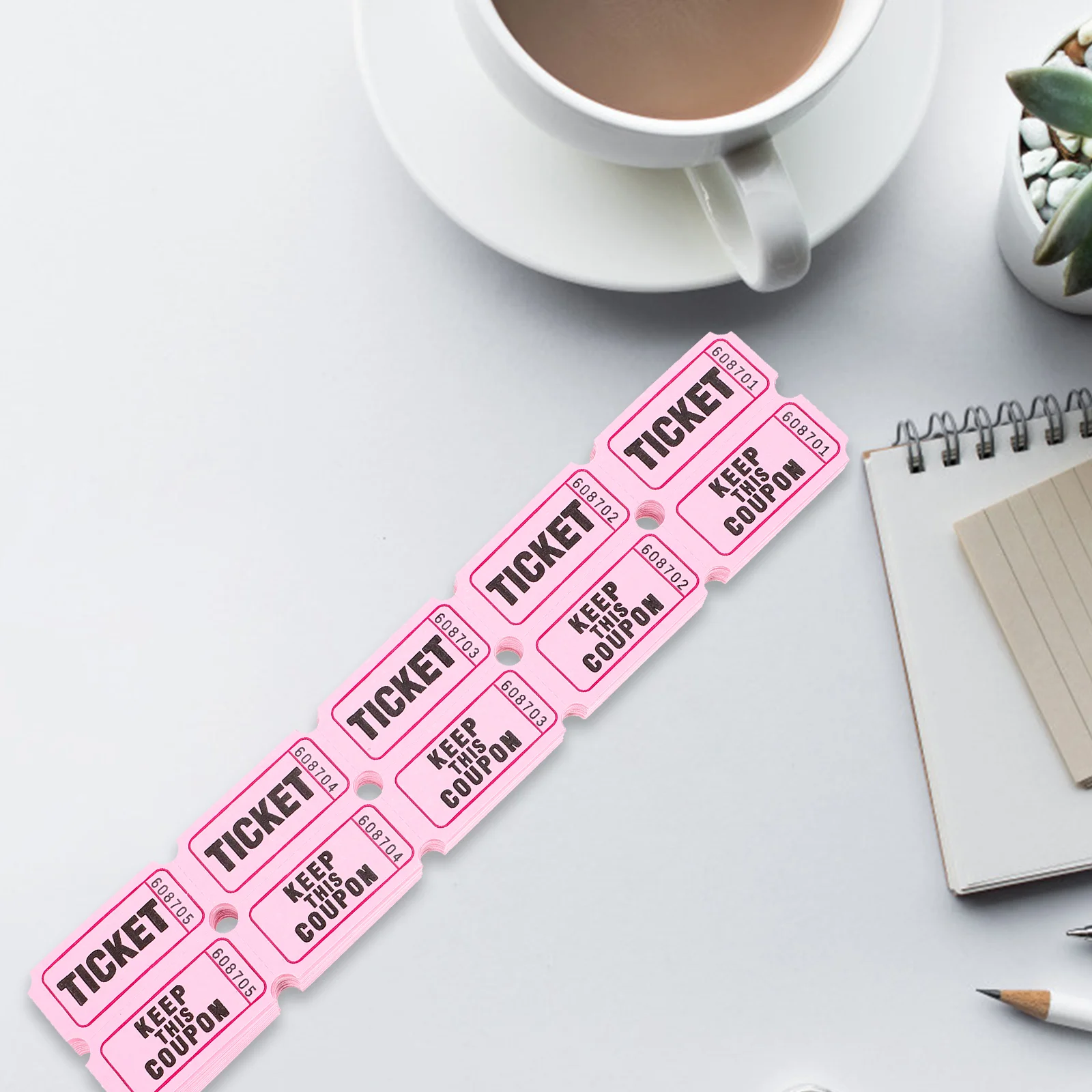 

100 Pcs Lottery Draw Tickets Raffle Single Bulk Automatic Concert Pink Event Baby