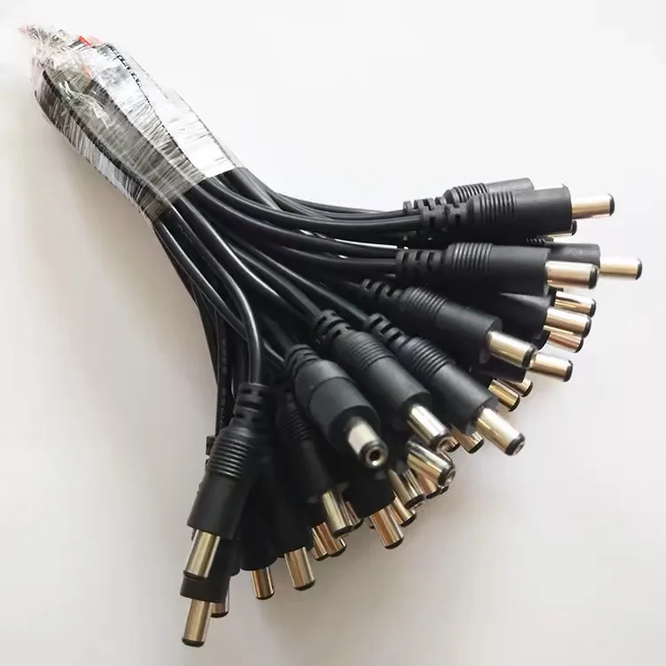 100pcs DC Male and Female Adapter Cable 12V DC Power Cord Male and Female Connector DC5.5*2.1MM Docking Cable