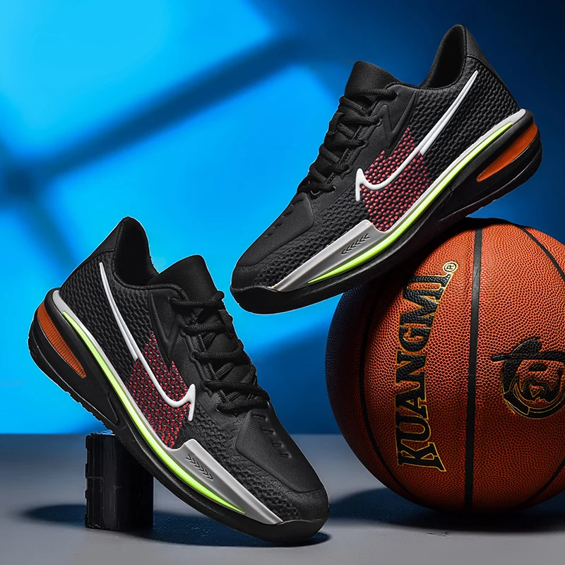 Fashionable and versatile casual basketball shoes with wear-resistant air cushions and rubber shock absorbers