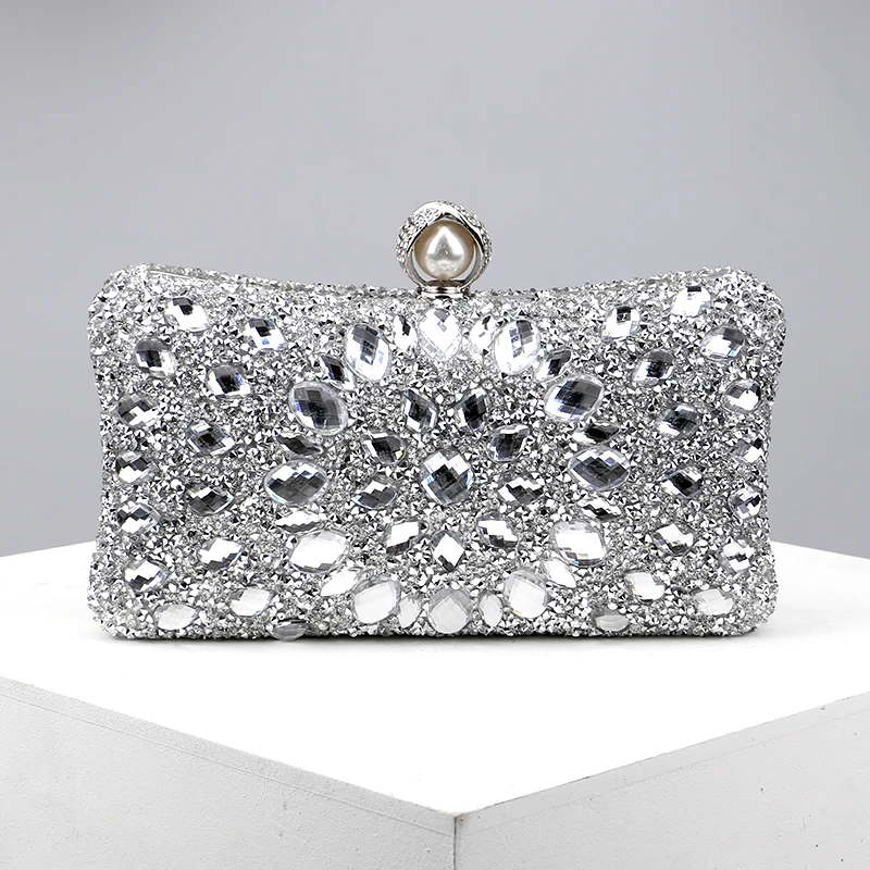 Candy Mix Color Day Clutch Rhinestones Evening Bags Party Diamonds Shoulder Chain Handbags Purse Acrylic