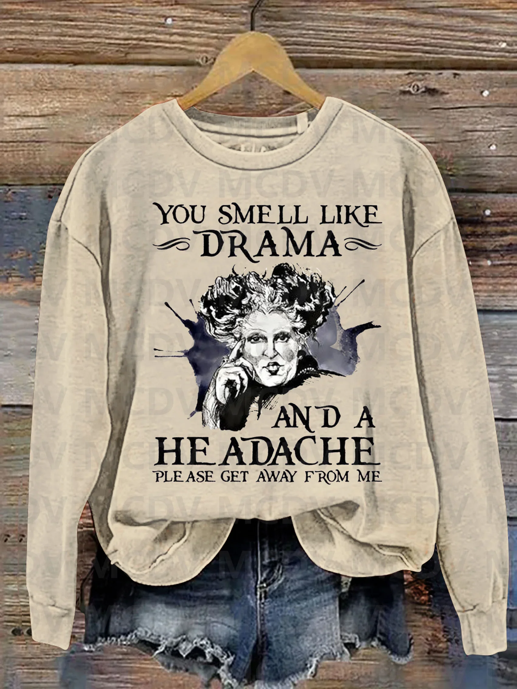 Women's Halloween Witch I'll Get You My Pretty And Your Little Dog Too Causal Sweatshirt