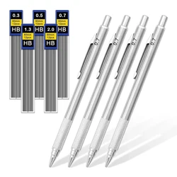 Mechanical Pencil 0.3 0.5 0.7 0.9 1.3 2.0mm 3.0mm Low Center of Gravity Metal Drawing Special Pencil Office School Art Supplies