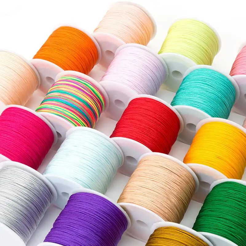 

45/10Meters/Roll 0.8mm Nylon Cord Thread Chinese Knot Macrame Cord Bracelet Braided String DIY Tassels Beading Shamballa Thread