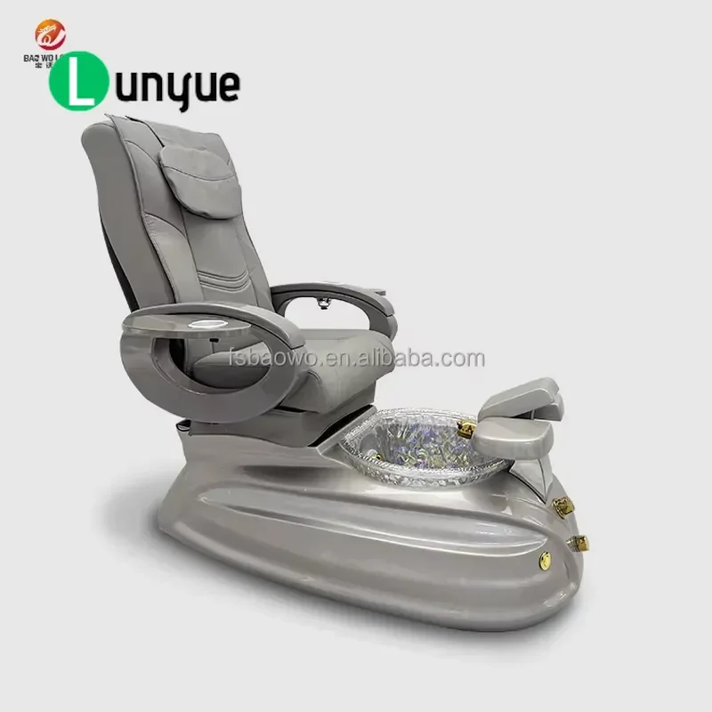 Luxury Modern Electric Recliner Massage Chair for Nail Pedicure Foot Therapy Adjustable Silver Furniture Comfortable