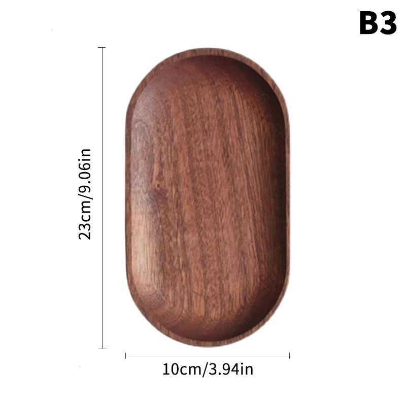 1PC Houten Dienbladen Ovale Houten Dienblad Schalen voor Serveren Voedsel Gerechten Dinerborden Massief Houten Ronde Dessertbord