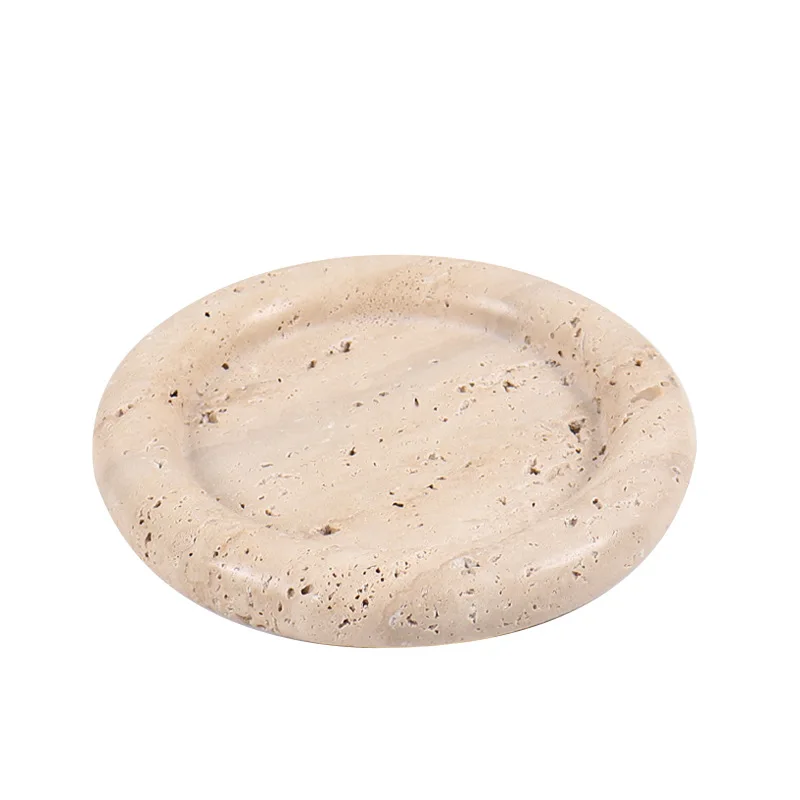 

Light luxury natural marble round fruit tray creative home