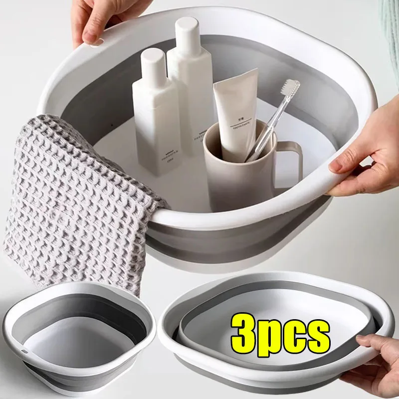 Portable Folding Basin Wash Basin Foot Basin Vegetable Large Capacity Outdoor Travel Easy To Store Kitchen Bathroom