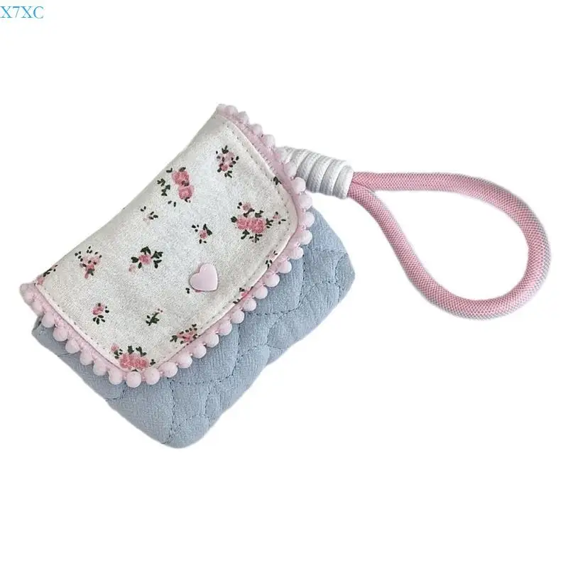 X7XC Leichtes Baumwollkamera -Tasche mit floralen Designs Münze Tragbarer Kameramakerhalter für Reisen und tägliche Verwendung