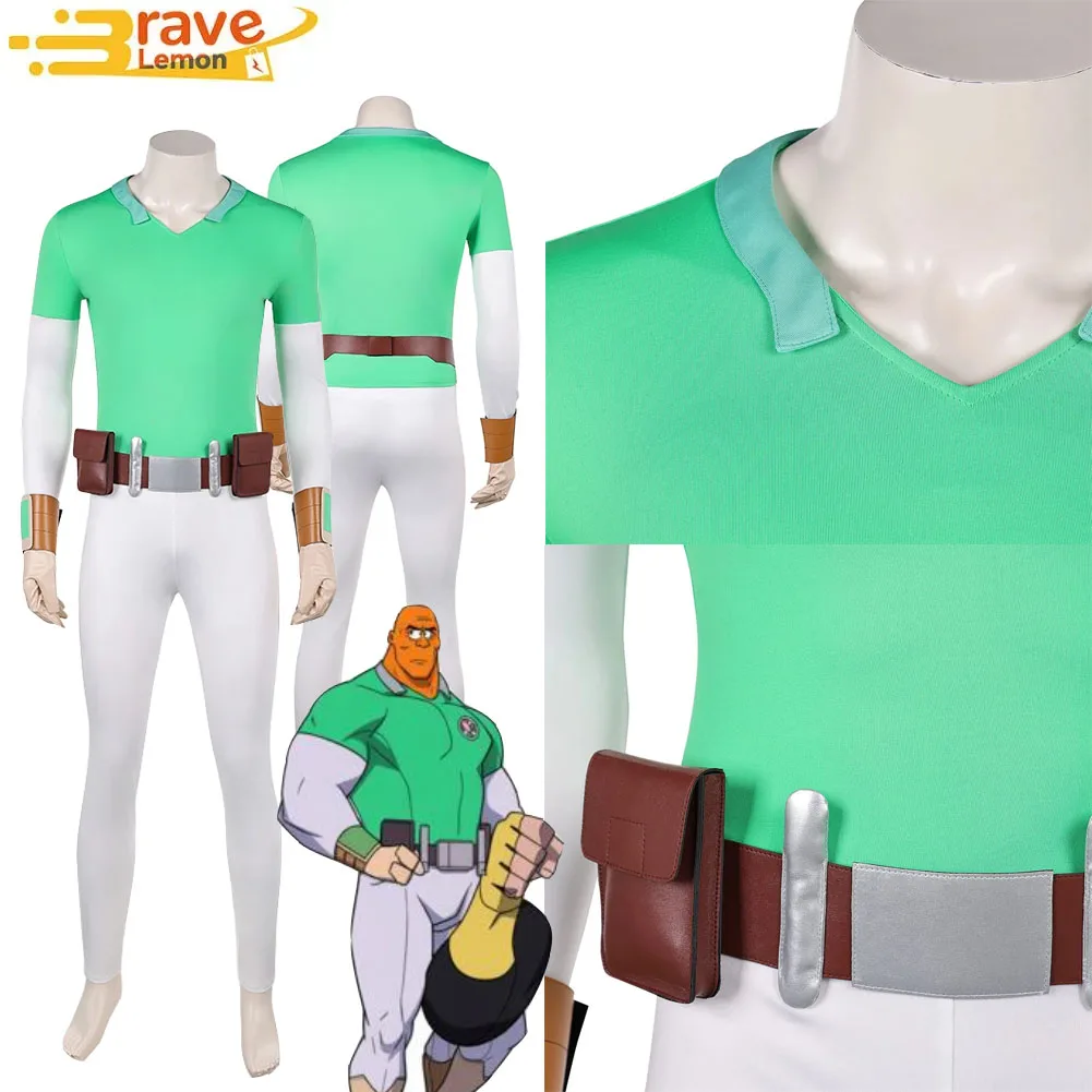 

Anime Invincible Cosplay Stone Man Costume Top Pants Gloves Wristband Belt Clothing Set for Men Halloween Carnival Party Suit